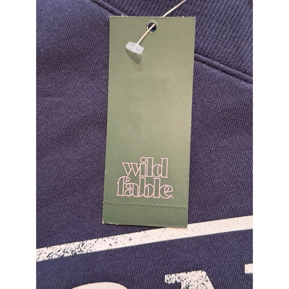 Wild Fable Women's Oversized Pullover Sweatshirt Navy Blue Sz L NWT - Picture 9 of 9